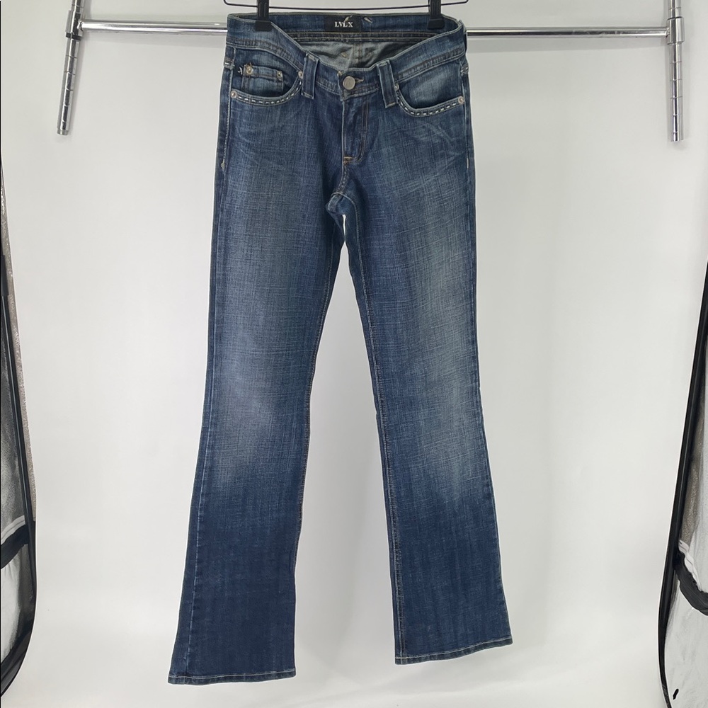 LVLX Women's Flare Jeans in Classic Blue